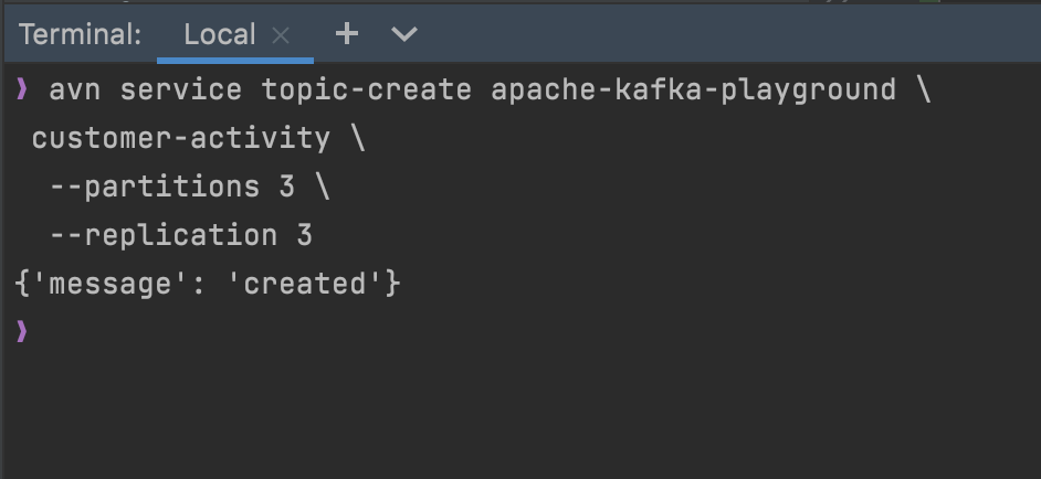 Screenshot that shows adding a new topic through Aiven's console