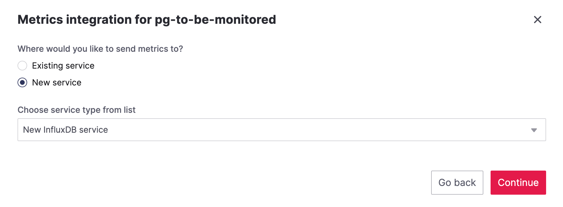 New InfluxDB service for the metrics integration