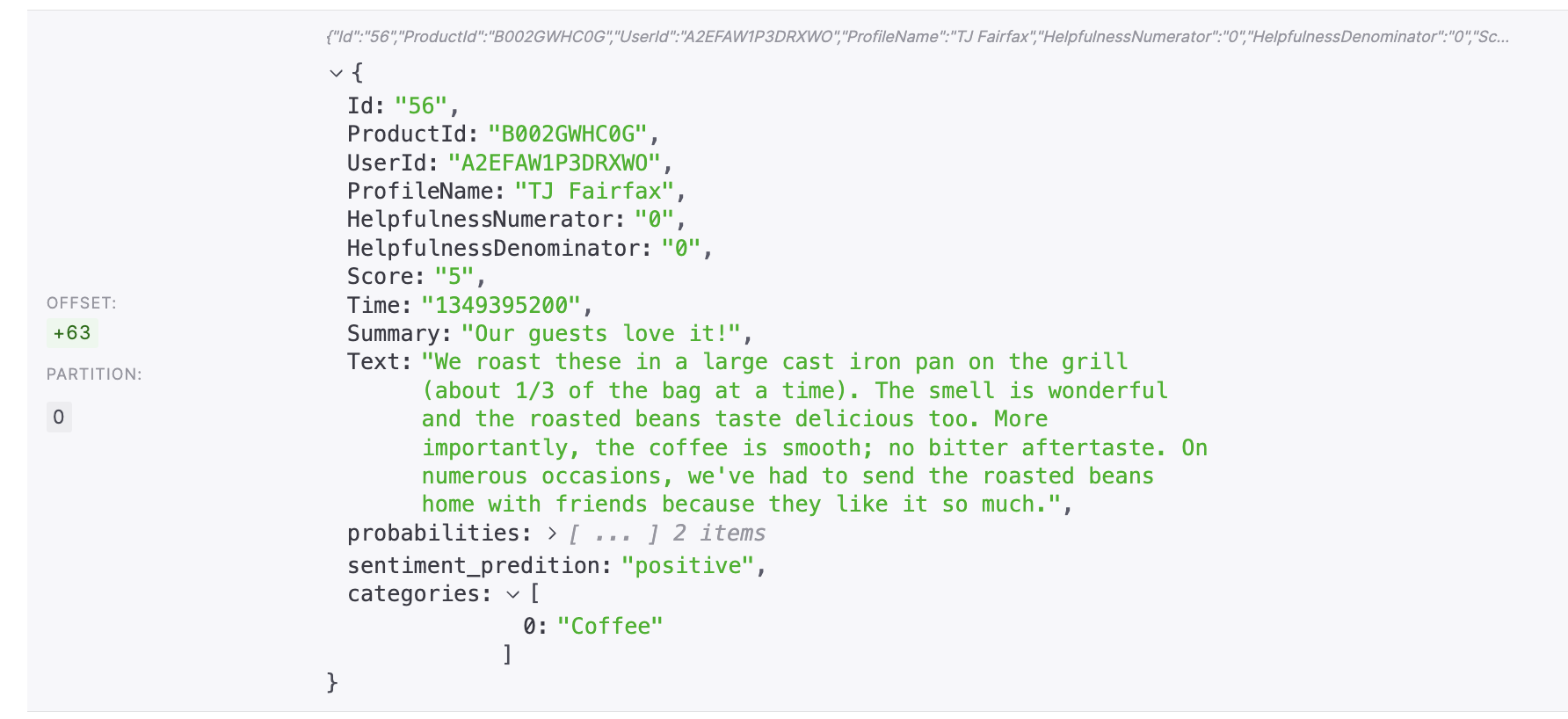 Example of enriched record