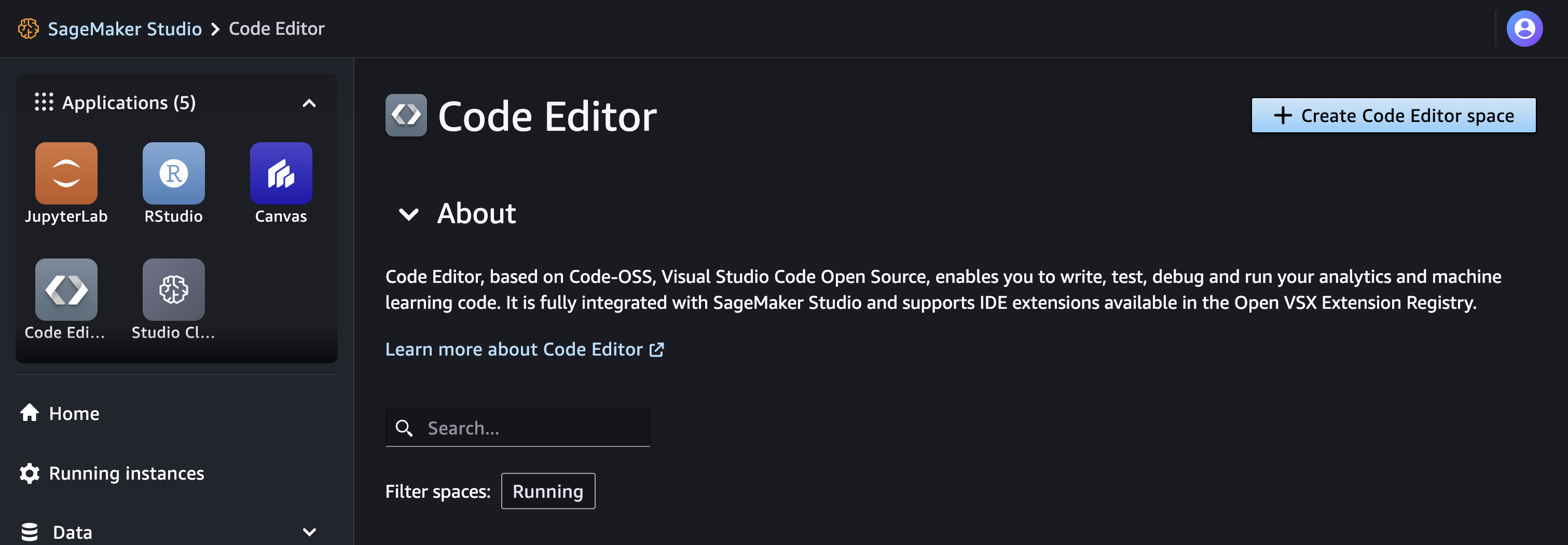 Create a Code Editor Space
