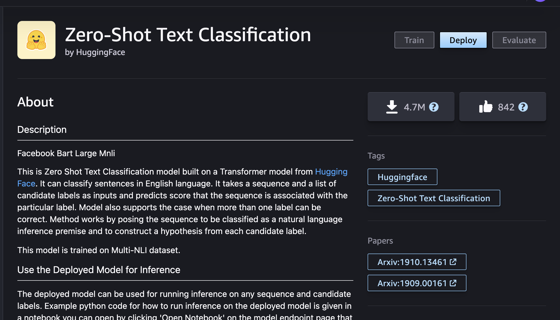 Selecting Zero-shot model